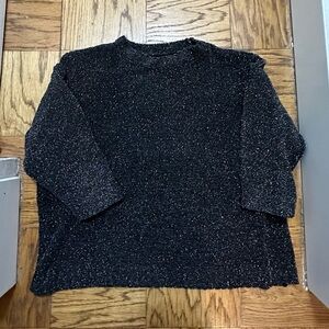 Who What Wear Chunky Knit Sparkly Black Sweater, 1X